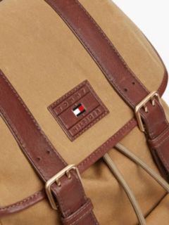 Logo Patch Buckle Flap Backpack — Brown 5