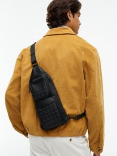 Modern Textured Flag Sling Bag — Black 2