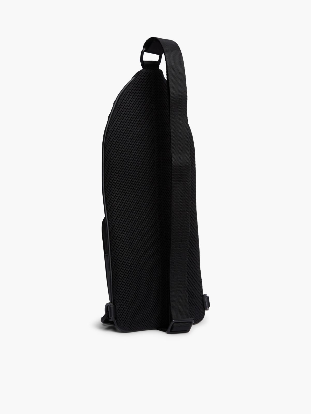 Modern Textured Flag Sling Bag — Black