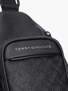 Modern Textured Flag Sling Bag — Black 5