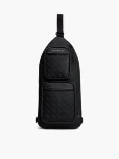 Modern Textured Flag Sling Bag — Black 1