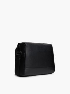 Modern Textured Flag Crossbody Messenger Bag — Black 3