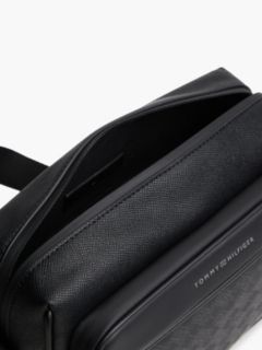 Modern Textured Flag Crossbody Messenger Bag — Black 4