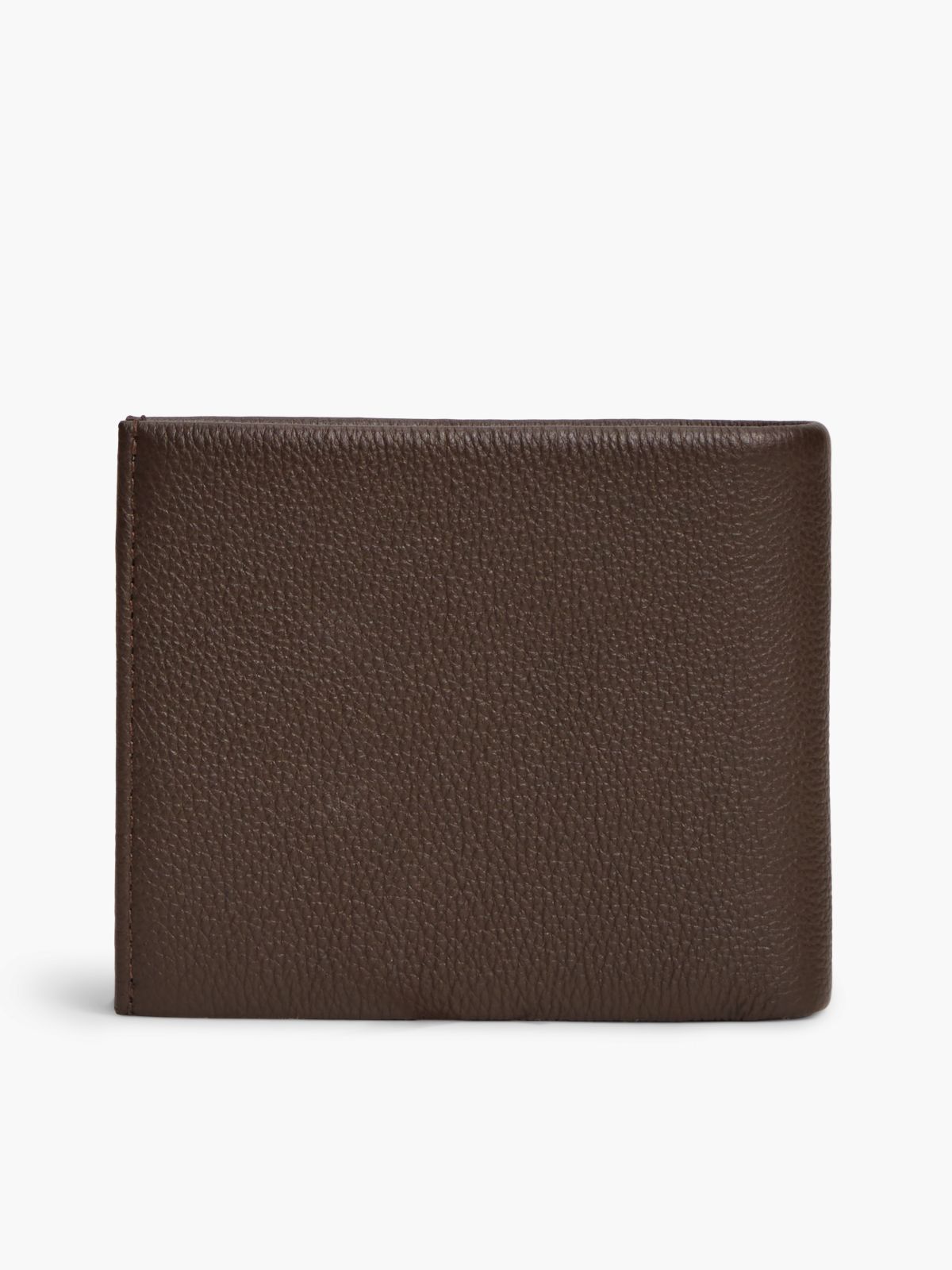 Corporate Leather Bifold Card And Coin Wallet — Brown