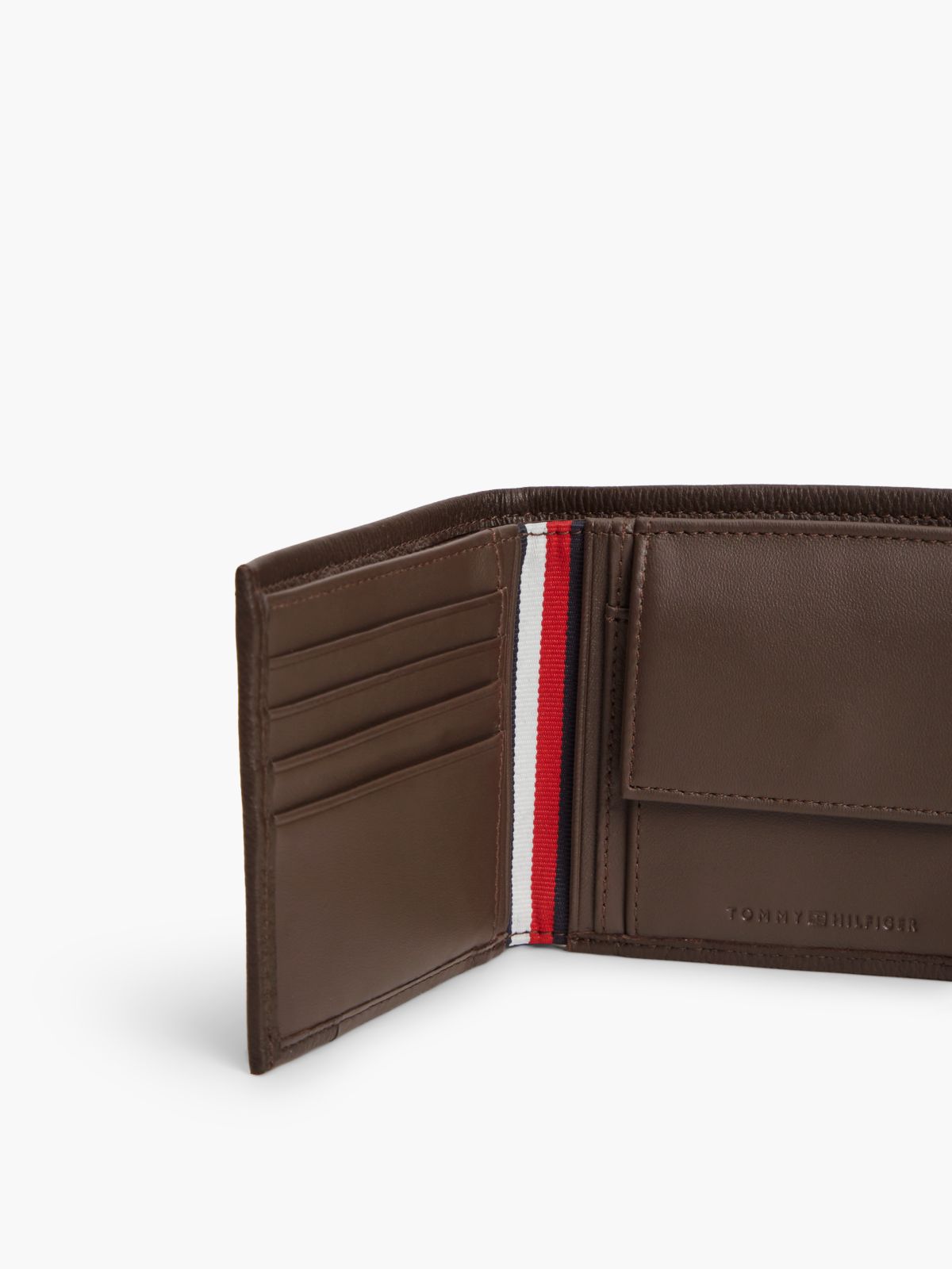 Corporate Leather Bifold Card And Coin Wallet — Brown