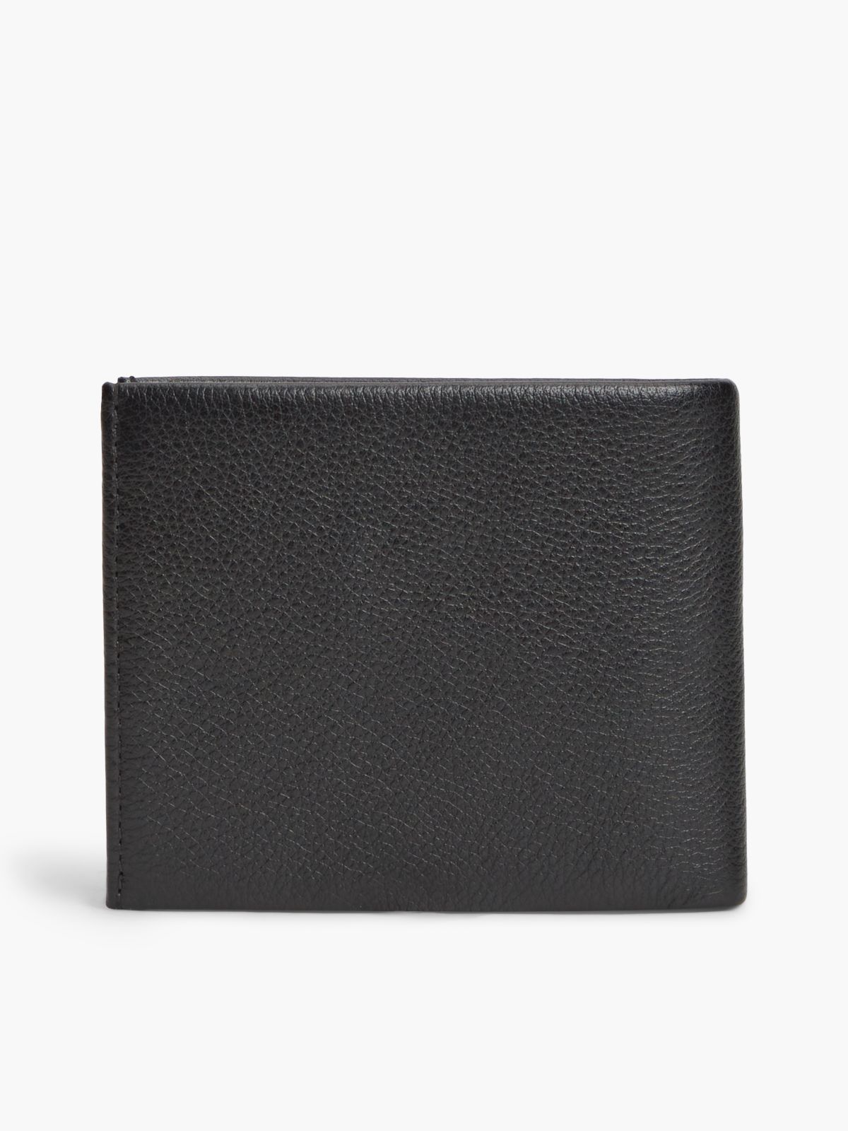 Corporate Leather Bifold Card And Coin Wallet — Black