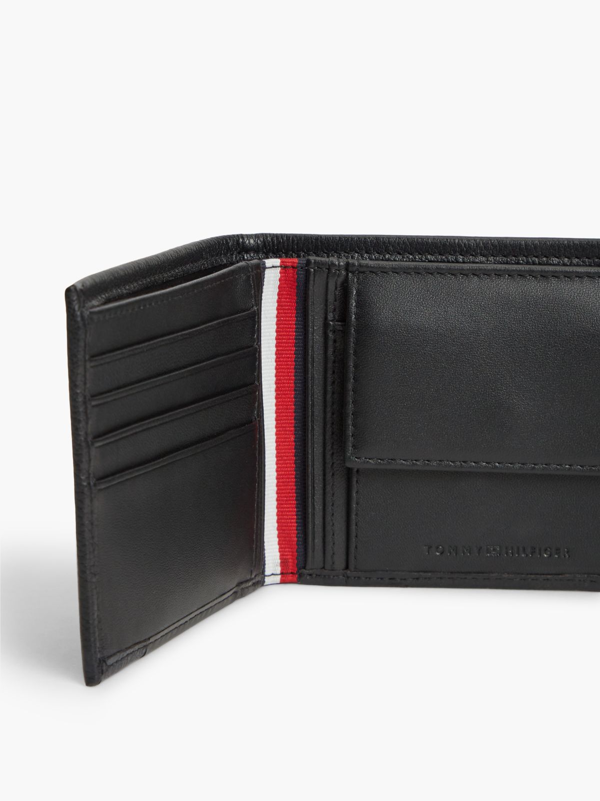 Corporate Leather Bifold Card And Coin Wallet — Black