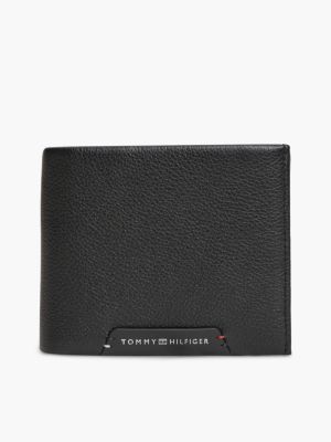 black corporate bifold-lederbrieftasche für karten und münzen für herren - tommy hilfiger