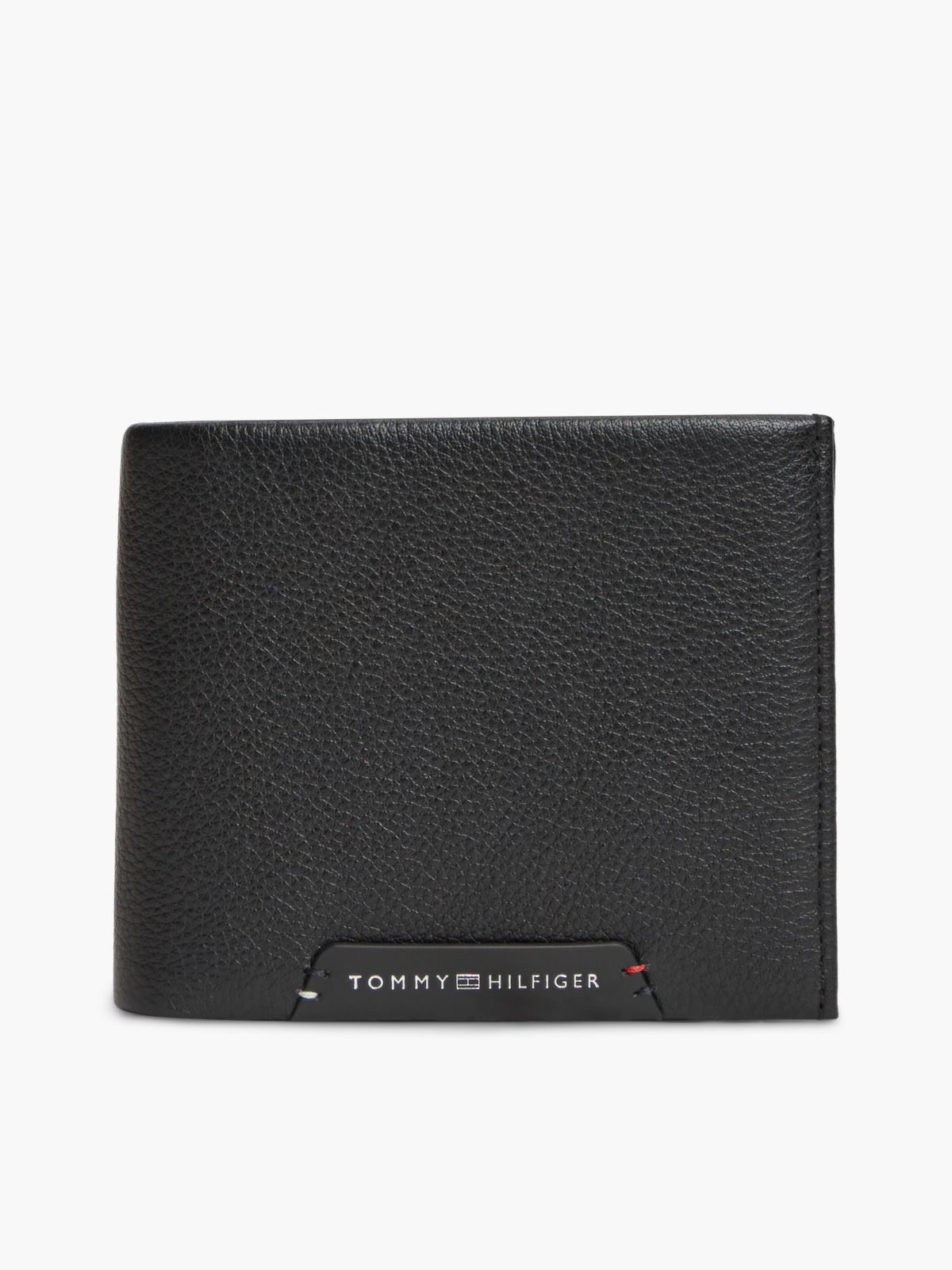 Corporate Leather Bifold Card And Coin Wallet — Black