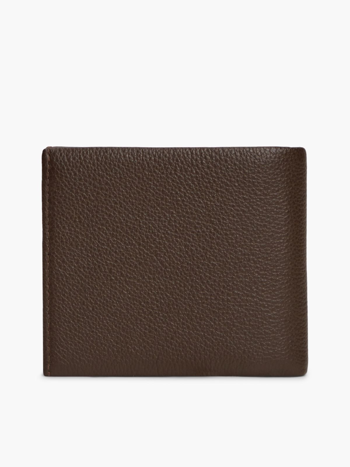Corporate Leather Bifold Card And Coin Wallet — Brown