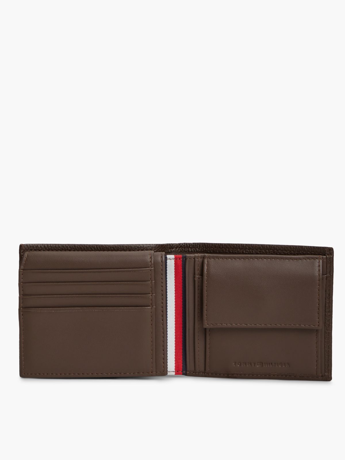 Corporate Leather Bifold Card And Coin Wallet — Brown