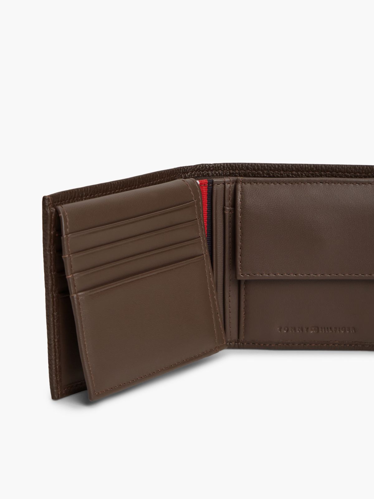 Corporate Leather Bifold Card And Coin Wallet — Brown