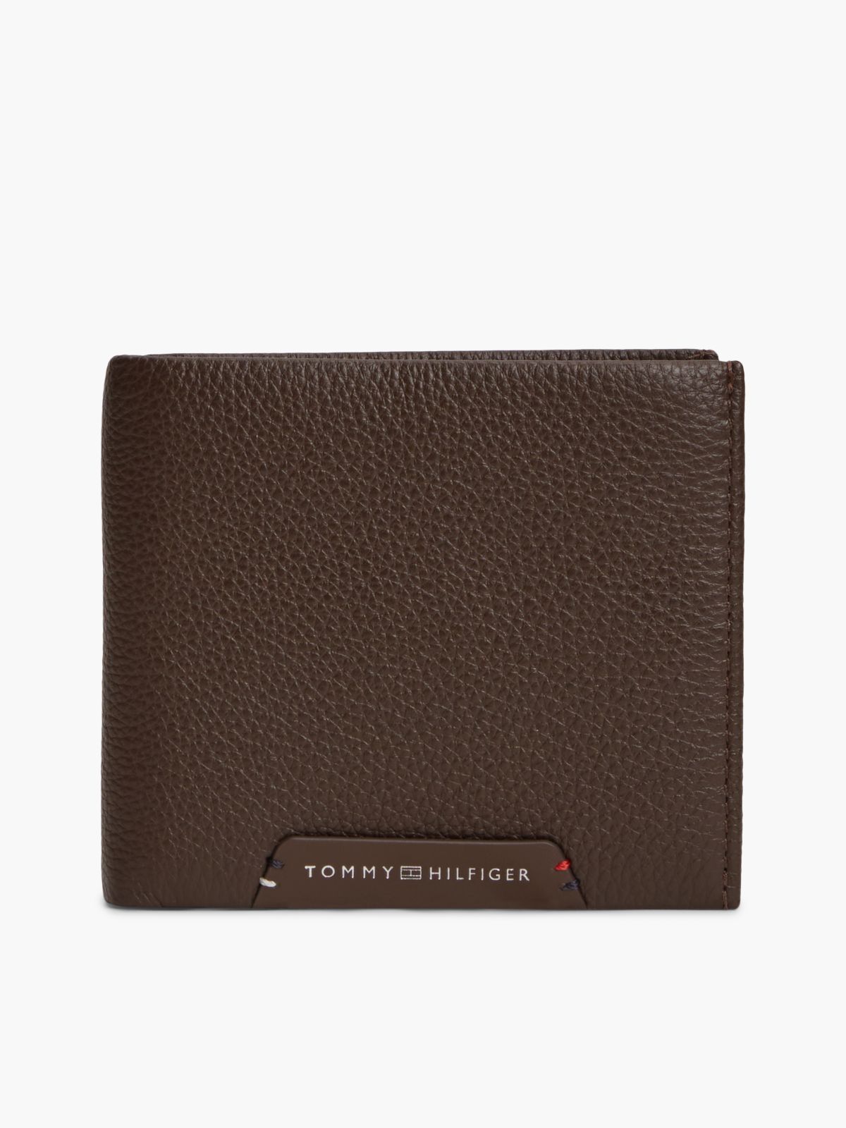 Corporate Leather Bifold Card And Coin Wallet — Brown