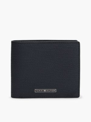 blue th business leather bifold card and coin wallet for men tommy hilfiger