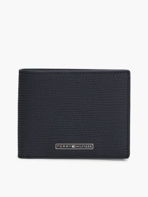 blue th business leather bifold credit card wallet for men tommy hilfiger