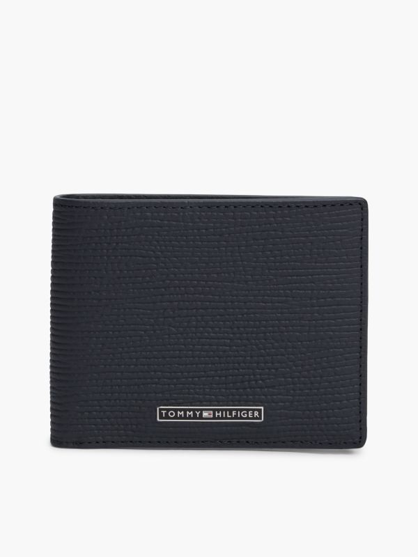 TH Business Leather Bifold Credit Card Wallet — Blue