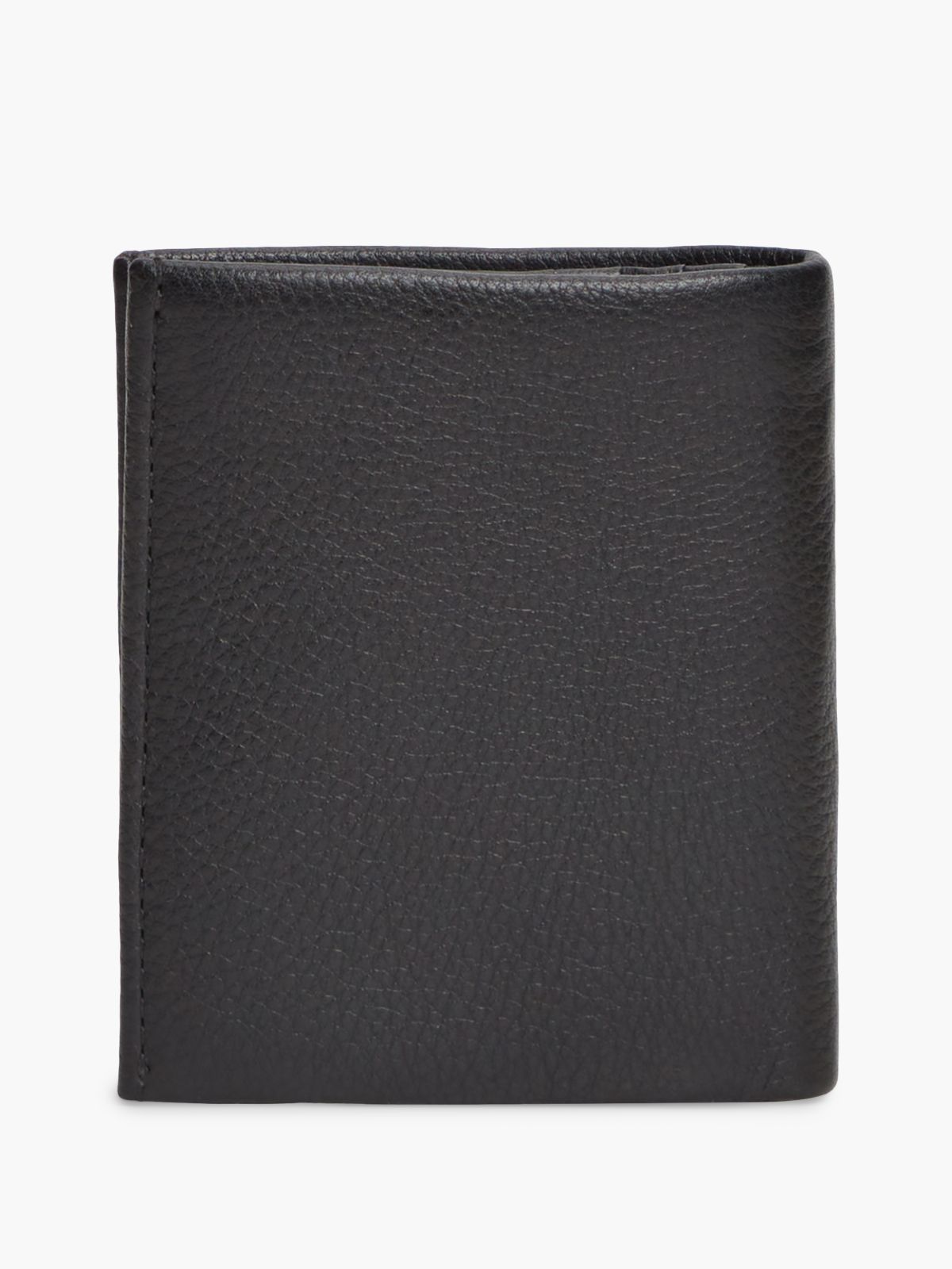 Corporate Pebble Grain Leather Trifold Wallet — Black