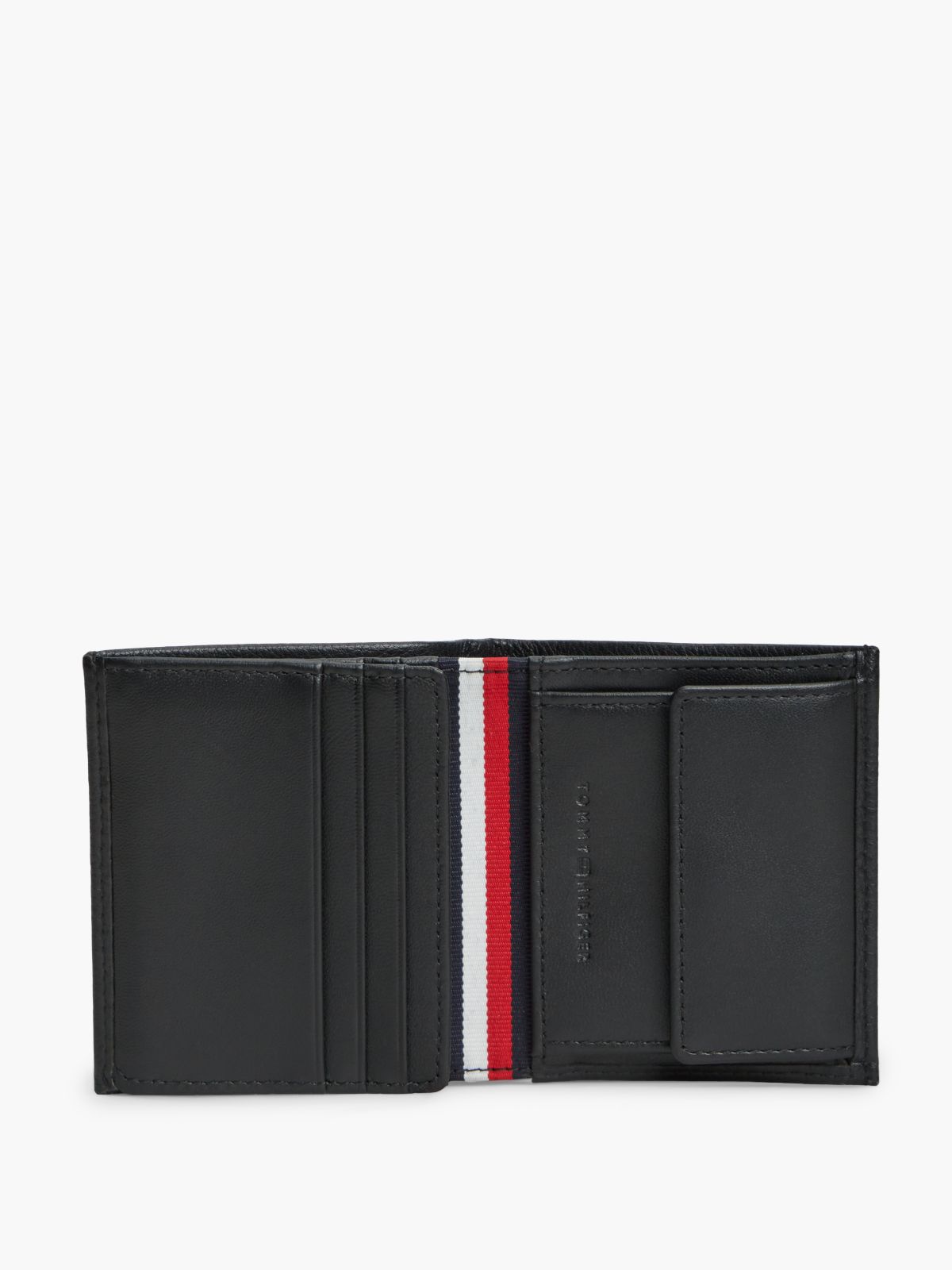 Corporate Pebble Grain Leather Trifold Wallet — Black