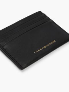 Casual Leather Metallic Logo Card Holder — Black 4