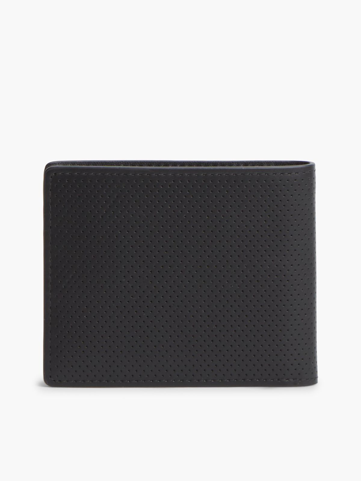 Perforated Leather Bifold Wallet — Black