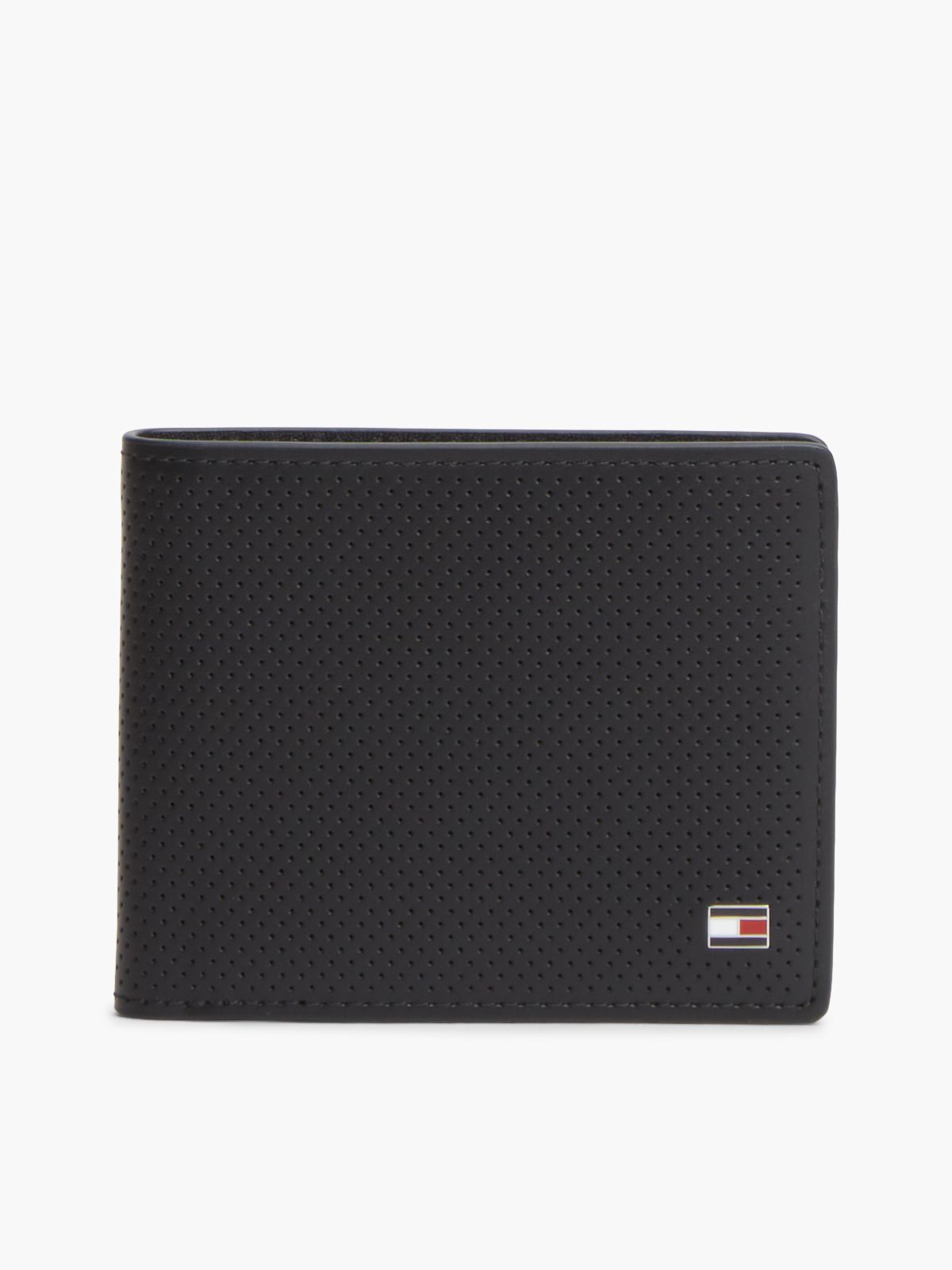 Perforated Leather Bifold Wallet — Black