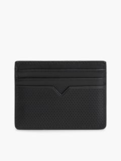 Perforated Leather Enamel Flag Card Holder — Black 2