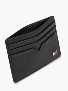 Perforated Leather Enamel Flag Card Holder — Black 3