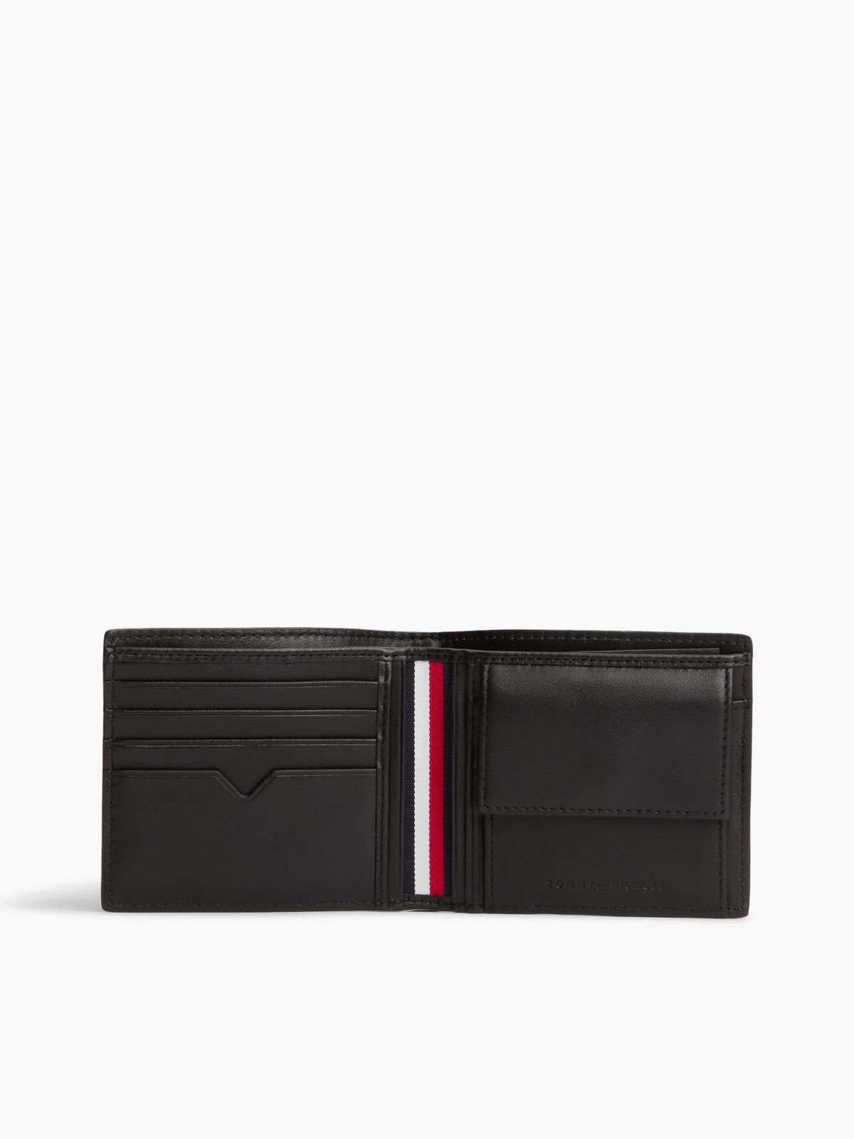 Perforated Leather Card And Coin Wallet — Black