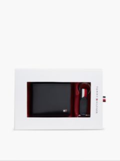 Leather Credit Card Wallet And Key Fob Gift Set — Blue 1