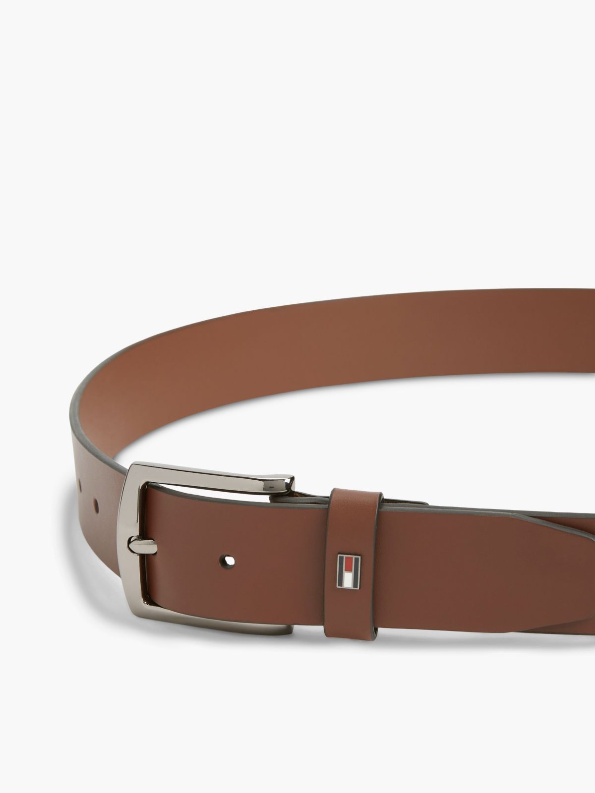 Denton Leather Enamel Flag Belt — Brown