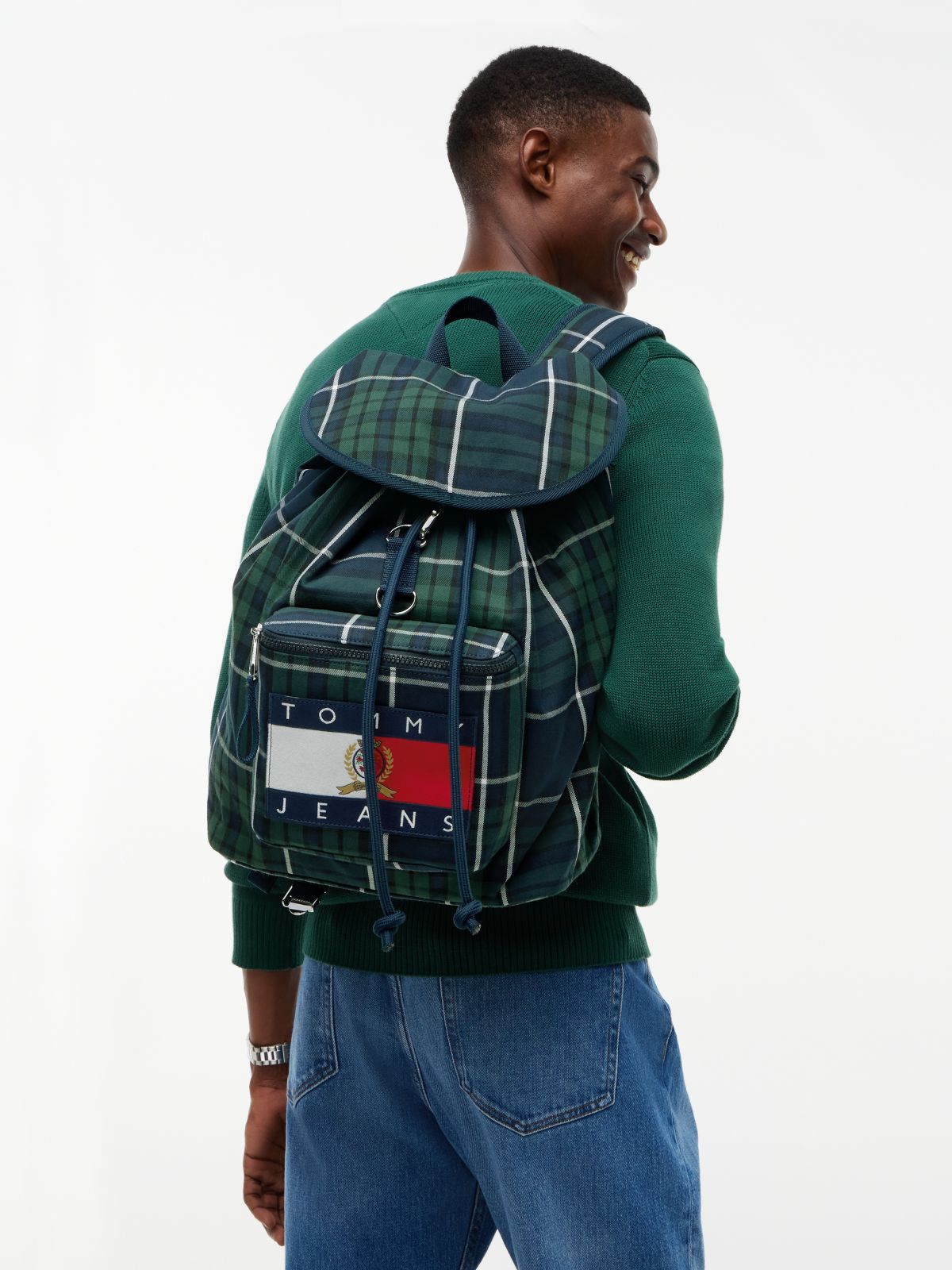 Archive Flag Badge Check Backpack — Green