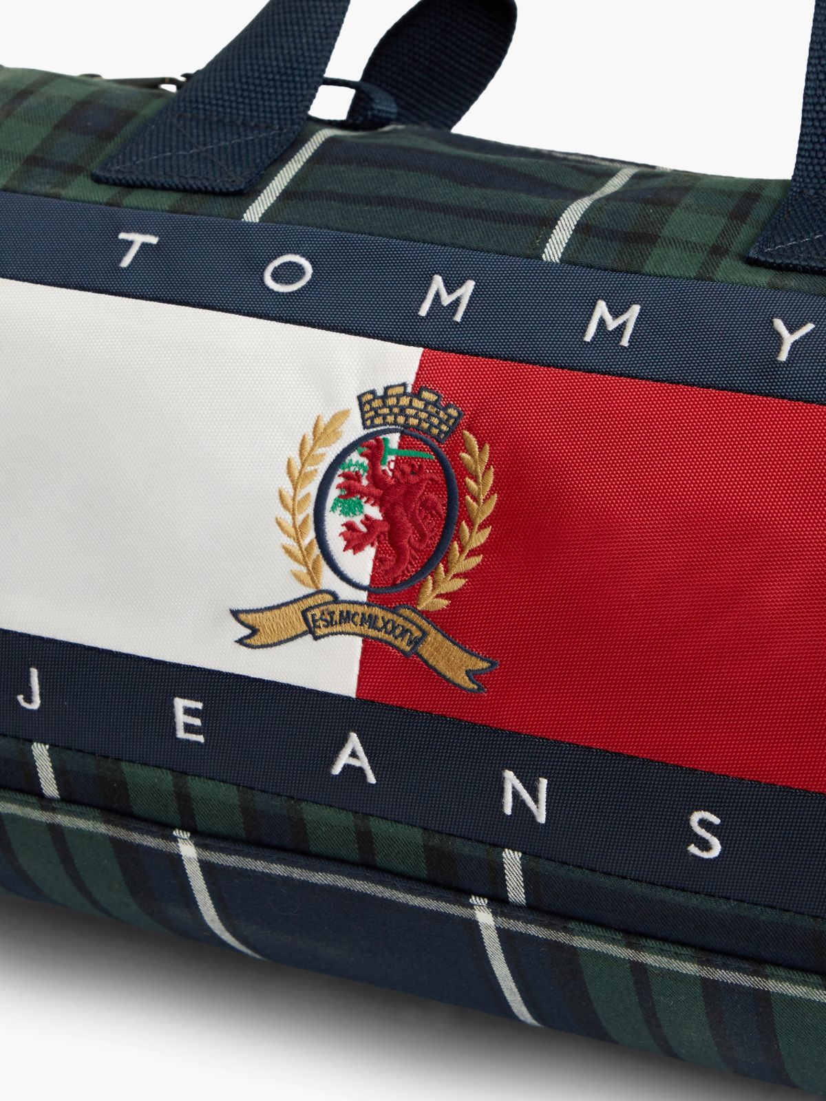 Archive Flag Badge Check Duffel Bag — Green