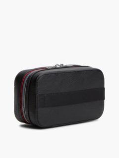 Metal Logo Pebble Grain Washbag — Black 2