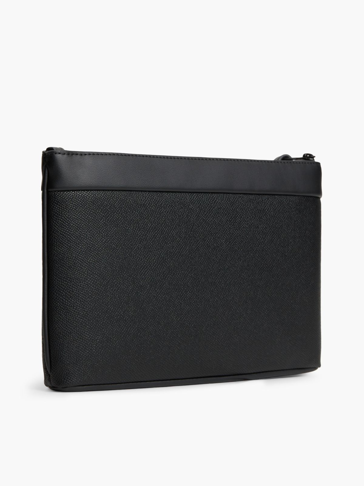 Modern Textured Flag Pouch — Black