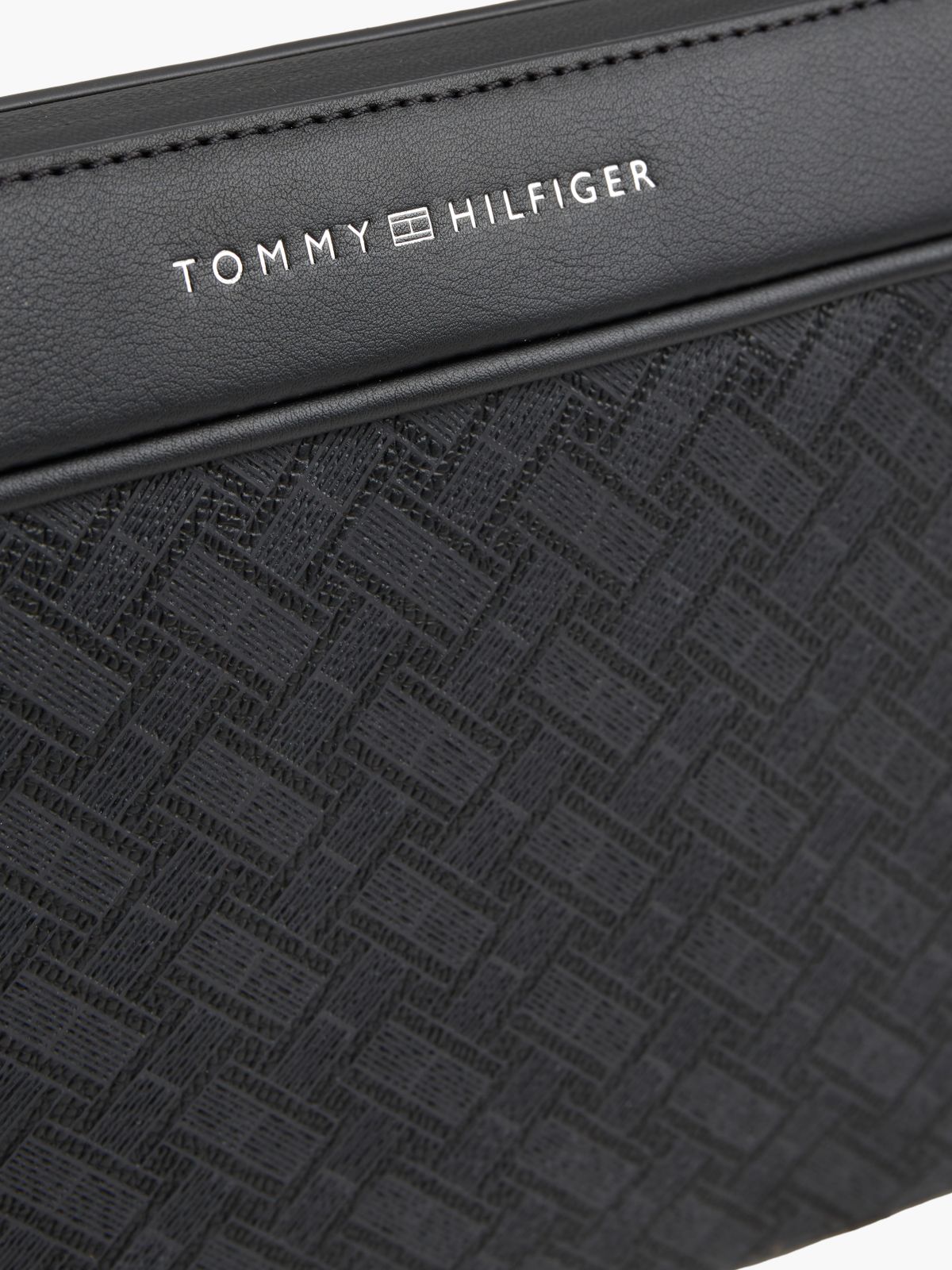 Modern Textured Flag Pouch — Black