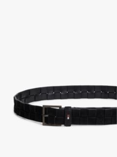 Enamel Flag Woven Suede Belt — Black 3