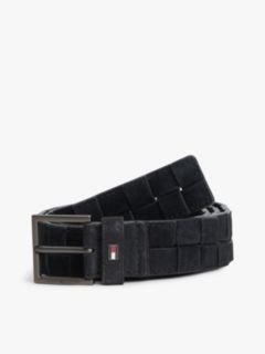 Enamel Flag Woven Suede Belt — Black 1