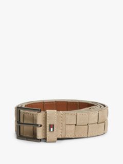 Enamel Flag Woven Suede Belt — Beige 4