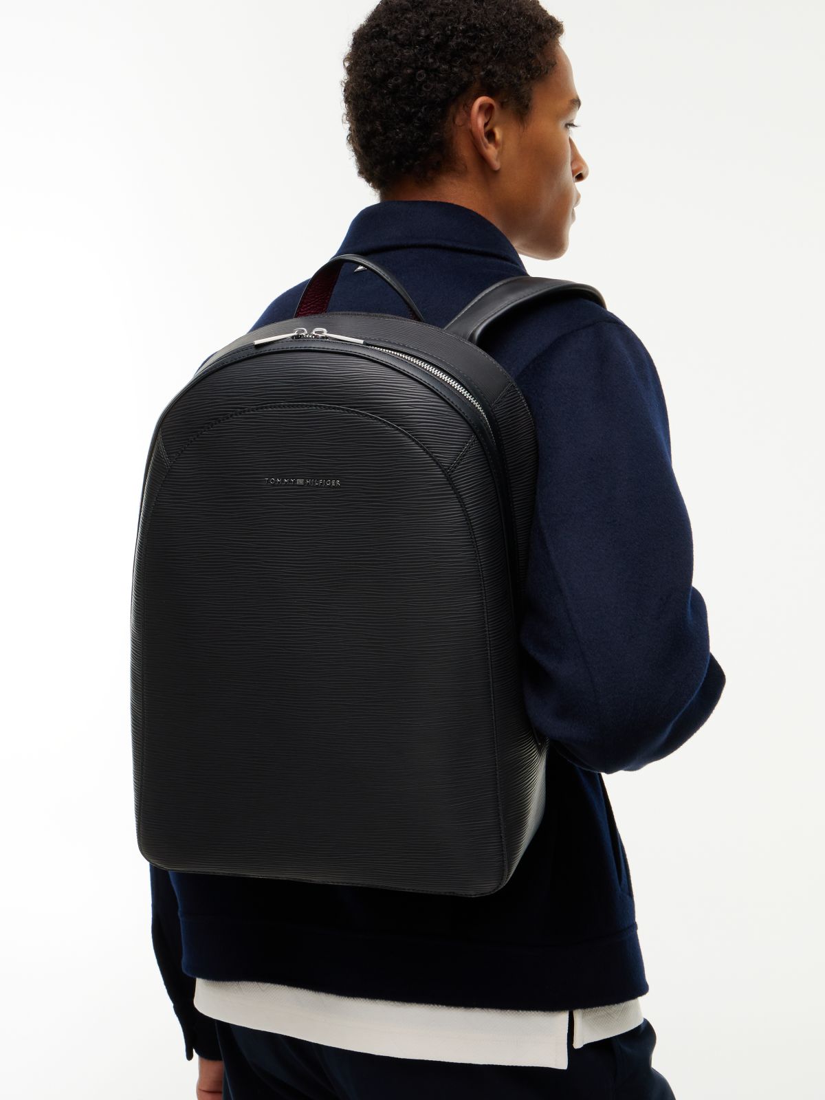 TH Business Textured Dome Backpack — Black