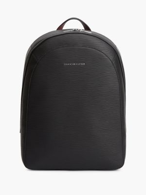 black th business textured dome backpack for men tommy hilfiger