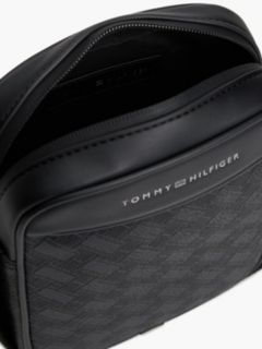 Modern Textured Flag Crossbody Reporter Bag — Black 4