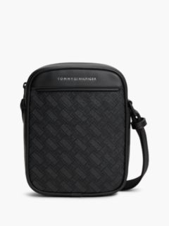 Modern Textured Flag Crossbody Reporter Bag — Black 1