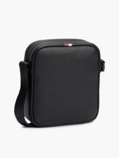 Enamel Flag Perforated Crossbody Reporter Bag — Black 3