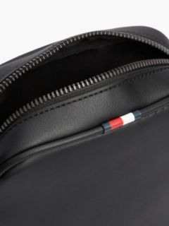 Enamel Flag Perforated Crossbody Reporter Bag — Black 4