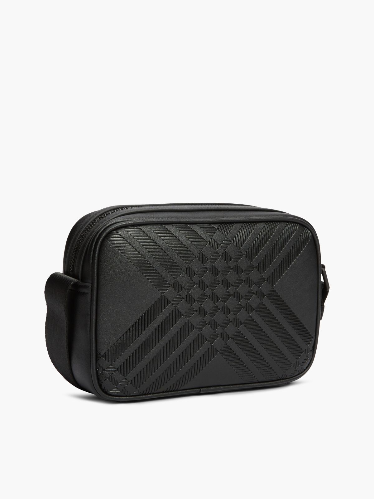 Corporate Textured Flag Crossbody Camera Bag — Black