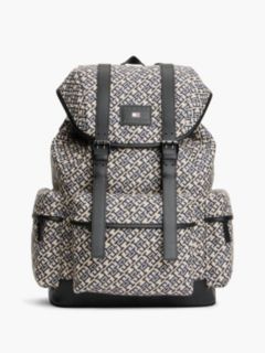 TH Monogram Jacquard Flap Backpack — Blue 1