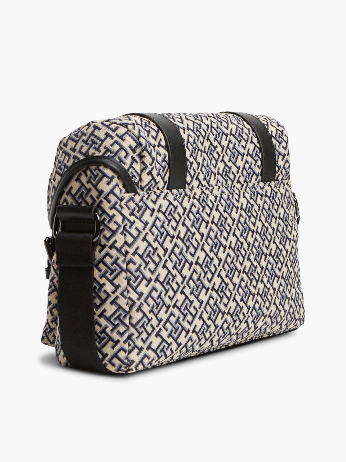 TH Monogram Jacquard Crossbody Messenger Bag — Blue