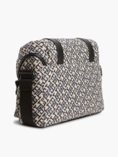 TH Monogram Jacquard Crossbody Messenger Bag — Blue 3