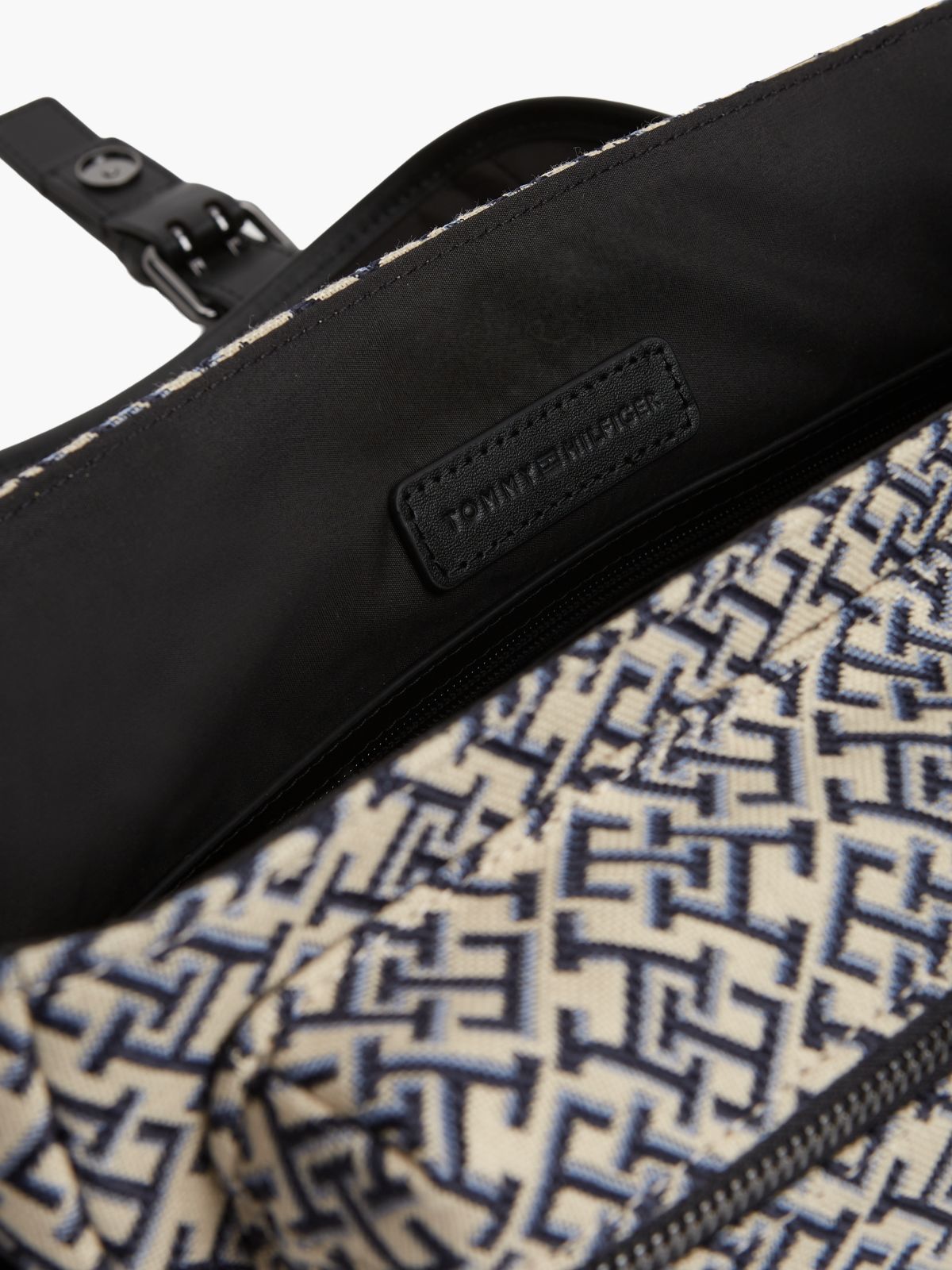 TH Monogram Jacquard Crossbody Messenger Bag — Blue