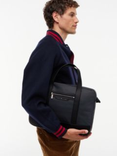 Zip Pocket Textile Laptop Bag — Black 2